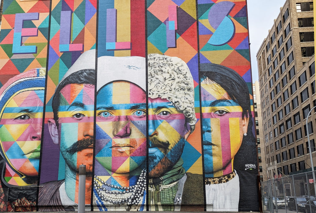 Mural in NYC Ellis Island by Kobra 