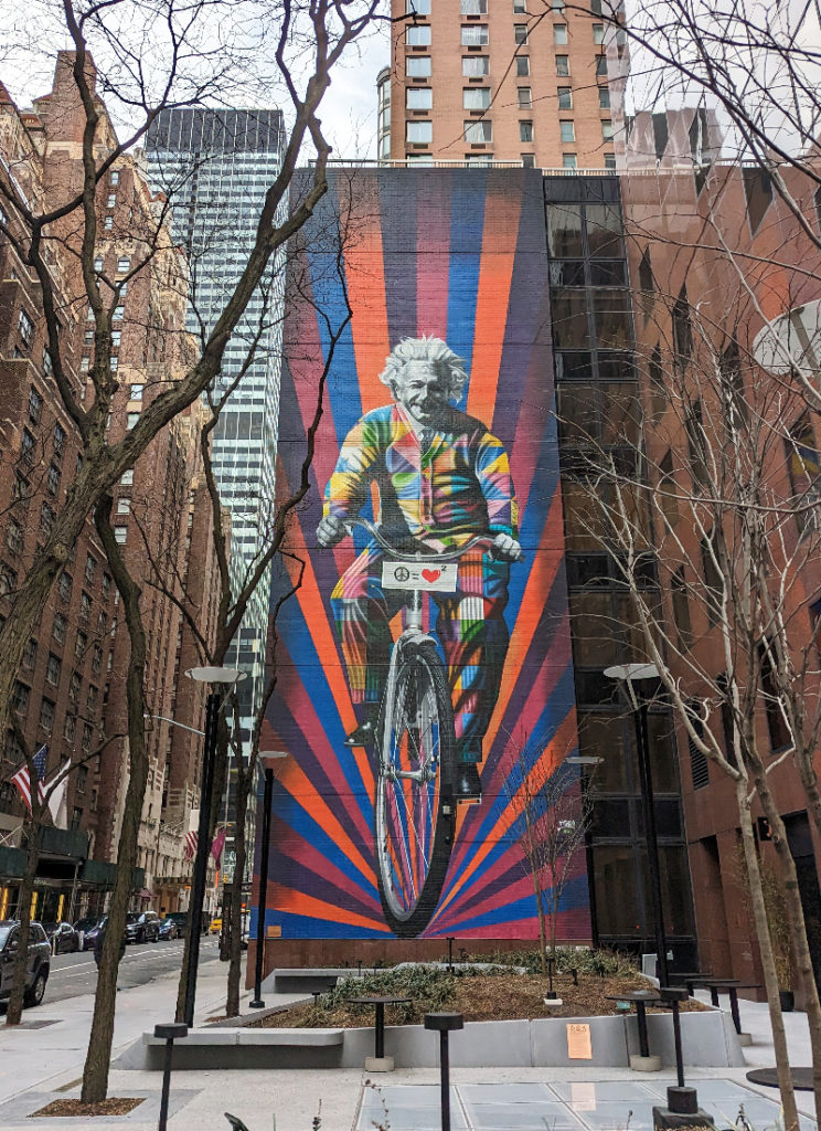 Kobra Mural in NY Albert Einstein on the Bike