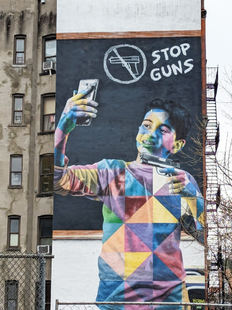 Kobra Mural Stop Guns, NYC