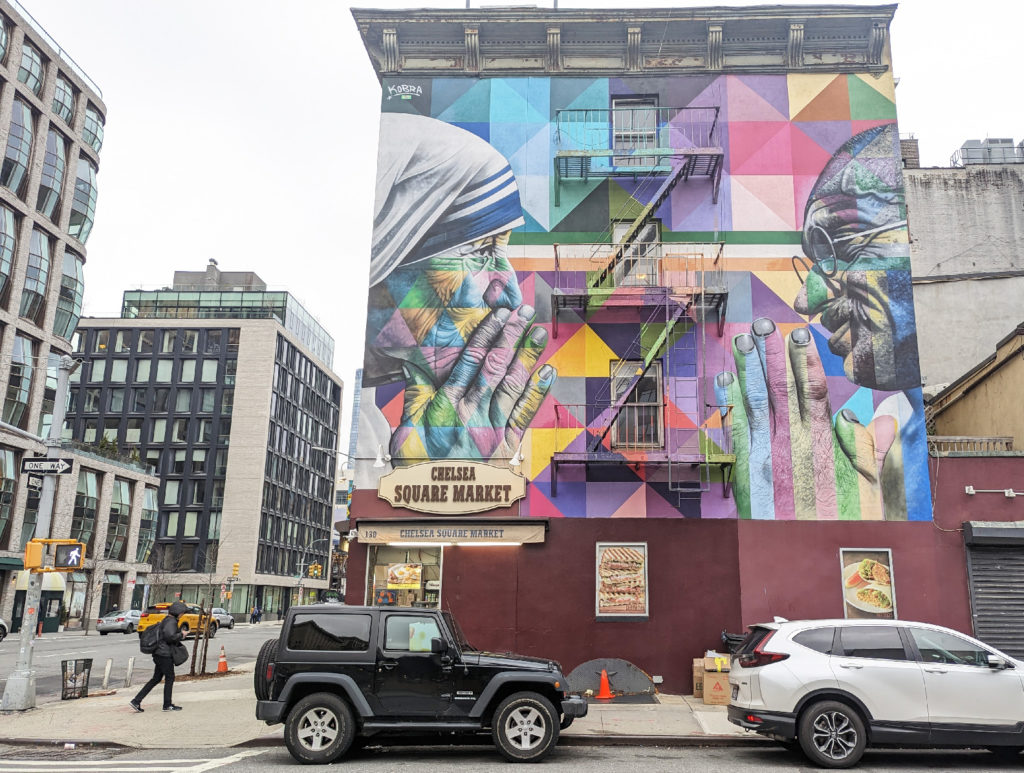 Eduardo Kobra Mural in NYC Mother Theresa and Mahatma Gandhi