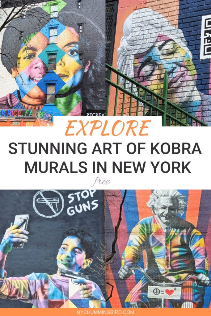 Kobra Murals NYC, Black or White, Soulphia,  Stop Guns, Einstein On The Bike