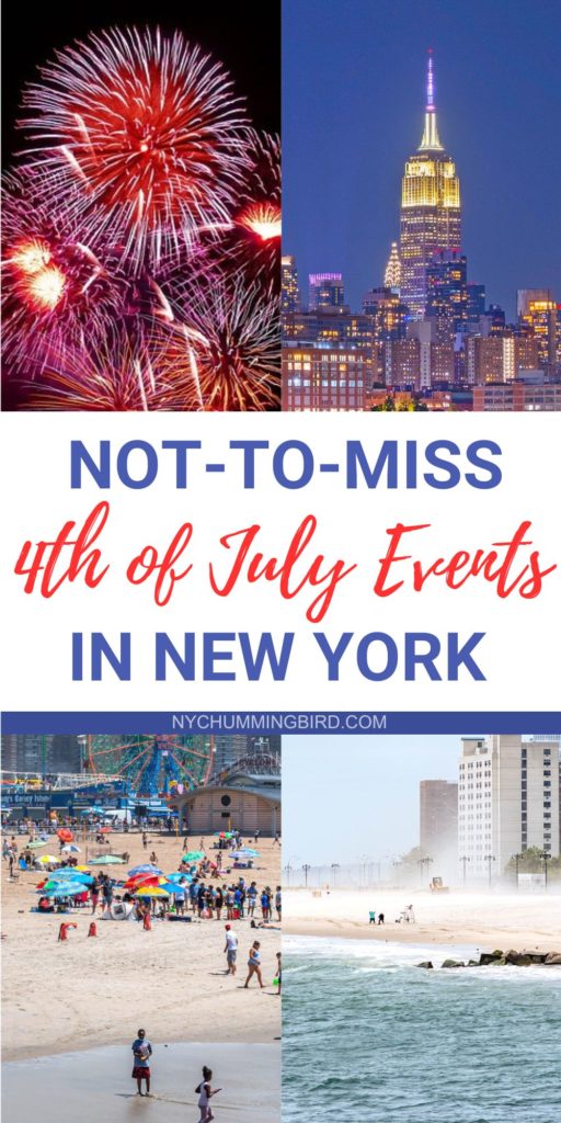 Fourth of July Events in New York, fireworks, night view of the Statue of Liberty, the Coney Island Beach, New York beaches