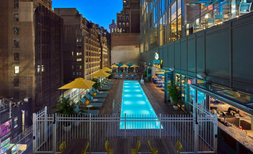 Rooftop Pool with a day pass in NYC at Margaritaville Resort Times Square