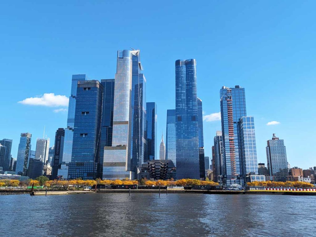 The view of the Hudson Yards from the water